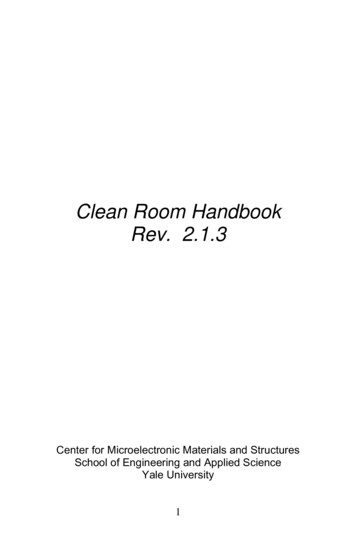 Clean Room Handbook - Yale University