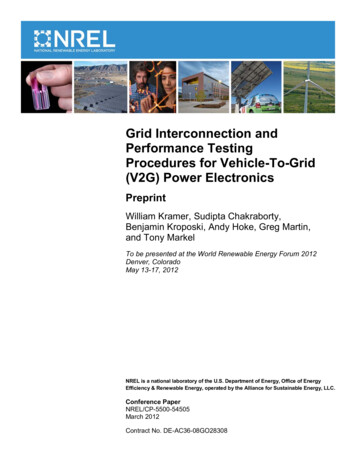 Grid Interconnection And Performance Testing Procedures .