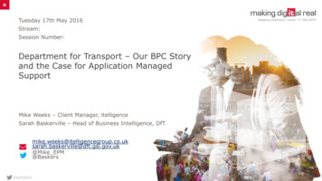 Department For Transport Our BPC Story And The Case For .