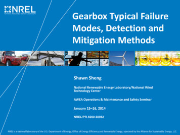 Gearbox Typical Failure Modes, Detection And Mitigation .