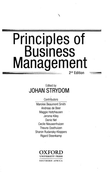 Principles Of Business Management - Gbv.de