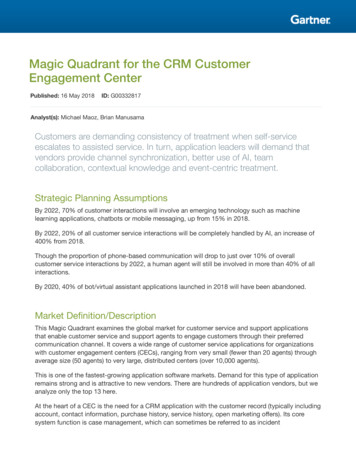 Magic Quadrant For The CRM Customer Engagement Center