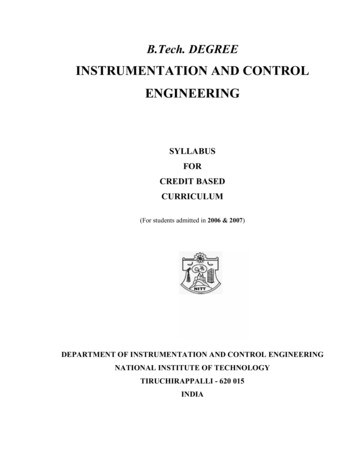 INSTRUMENTATION AND CONTROL ENGINEERING