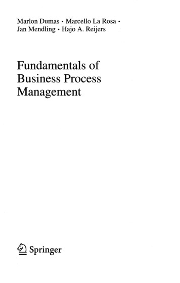 Fundamentals Of Business Process Management