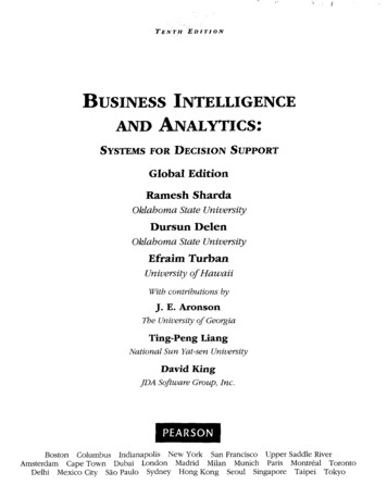 BUSINESS INTELLIGENCE AND ANALYTICS: SYSTEMS FOR 