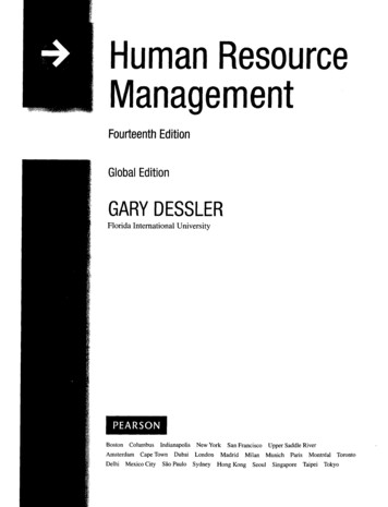 Human Resource Management Fourteenth Edition Global .
