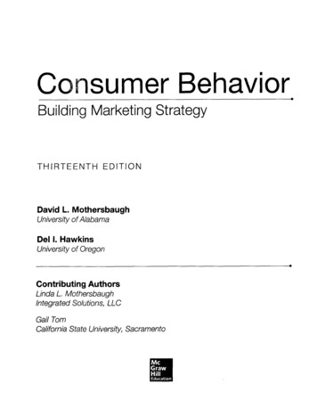 Consumer Behavior Building Marketing Strategy THIRTEENTH .