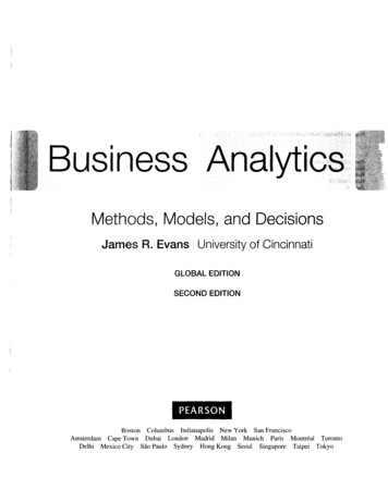 Business Analytics Methods, Models, And Decisions GLOBAL .