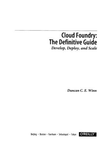 Cloud Foundry : The Definitive Guide : Develop, Deploy .