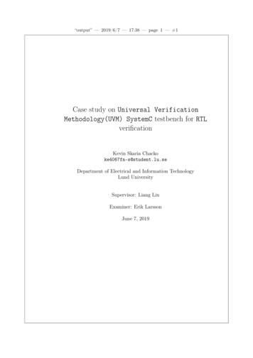 Casestudyon Universal Verification Methodology(UVM .