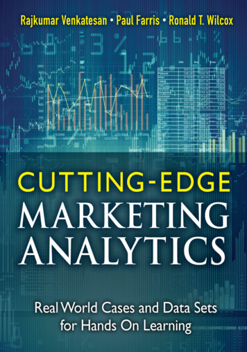 Cutting Edge Marketing Analytics: Real World Cases And .