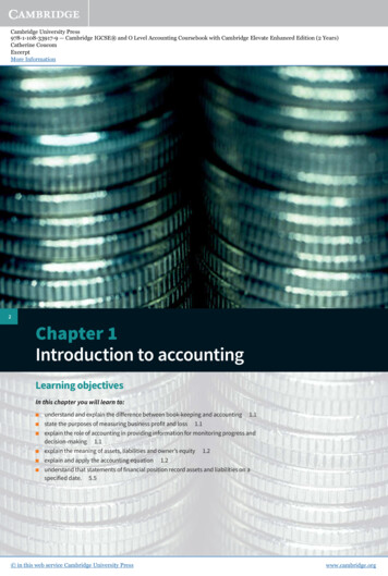 Introduction To Accounting Chapter 1