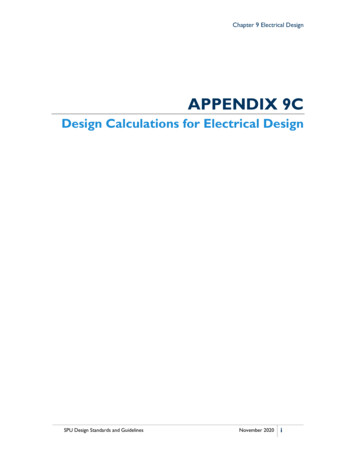 Appendix 9C: Design Calculations For Electrical Design