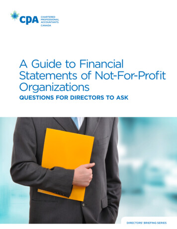 A Guide To Financial Statements Of Not-for-Profit .
