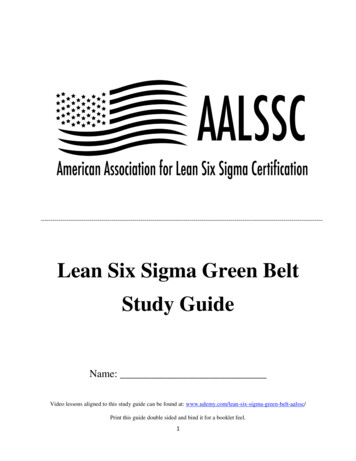 Lean Six Sigma Green Belt Study Guide - AALSSC