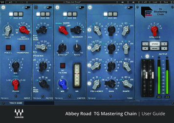 Waves Abbey Road TG Mastering Chain – User Guide