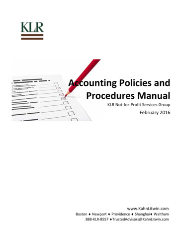 Accounting Policies And Procedures Manual
