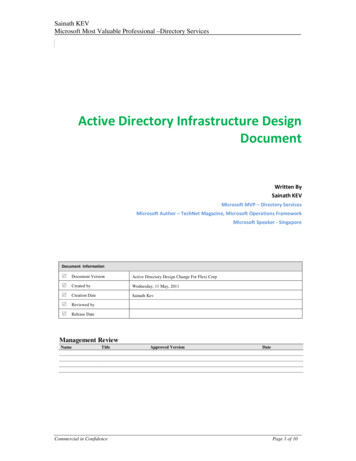 Active Directory Infrastructure DesignDocument