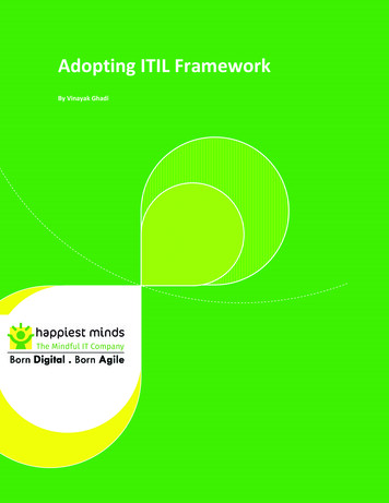 Adopting ITIL Framework - Digital Transformation