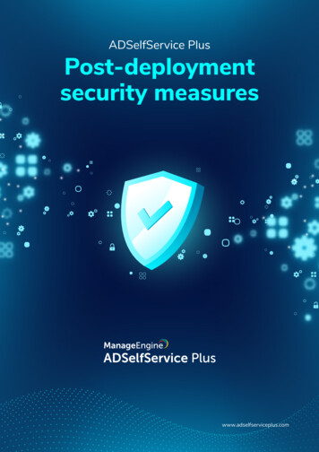 ADSelfService Plus Post-deployment Security Measures