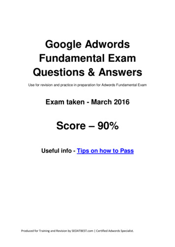 Google Adwords Fundamental Exam Questions & Answers
