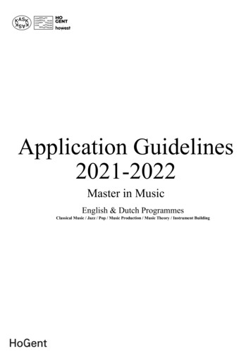 Application Guidelines 2021-2022 - School Of Arts