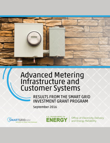 Advanced Metering Infrastructure And Customer Systems .