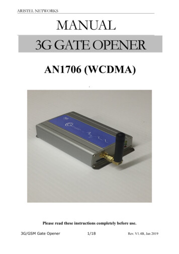 ARISTEL NETWORKS MANUAL 3G GATE OPENER