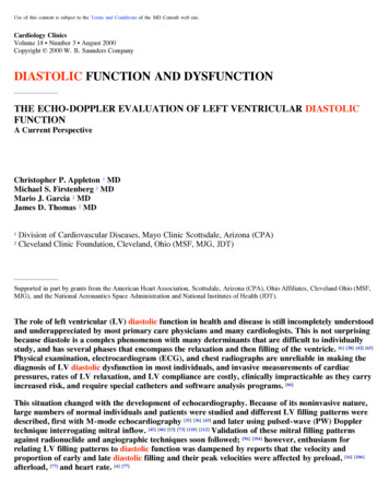 DIASTOLIC FUNCTION AND DYSFUNCTION - Ether