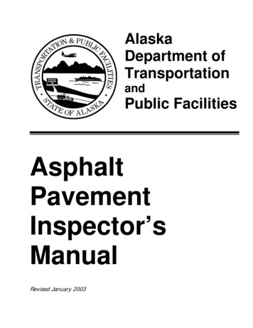 Asphalt Pavement Inspector's Manual