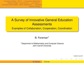 A Survey Of Innovative General Education Assessments .