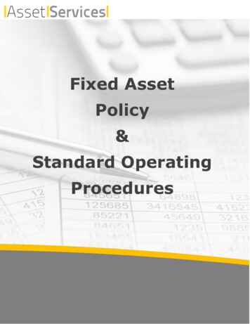 Fixed Asset Policy & Procedures
