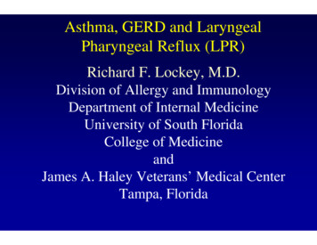 Asthma, GERD And Laryngeal Pharyngeal Reflux (LPR)