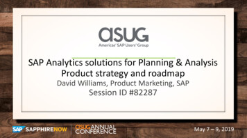 SAP Analytics Solutions For Planning & Analysis