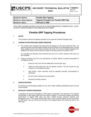 Flowtite GRP Tapping Procedures - Thompson Pipe Group