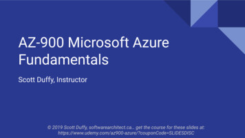 Fundamentals AZ-900 Microsoft Azure - SoftwareArchitect.ca