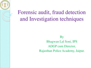 Forensic Audit, Fraud Detection And Investigation Techniques