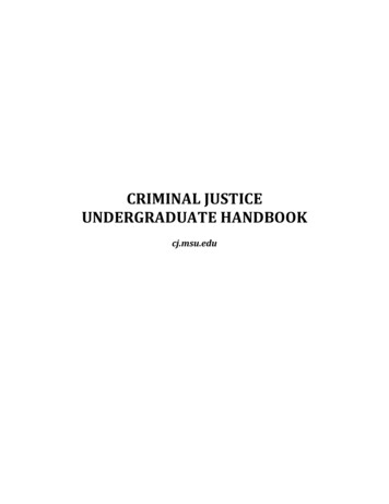 CRIMINAL JUSTICE UNDERGRADUATE HANDBOOK
