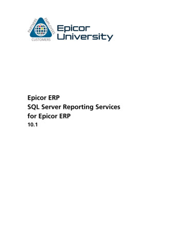 SQL Server Reporting Services For Epicor ERP