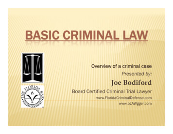 BASIC CRIMINAL LAW - HCACDL 