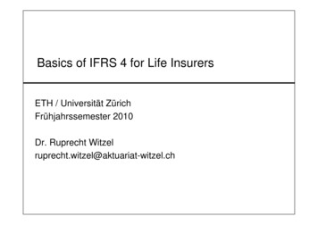 Basics Of IFRS 4 For Life Insurers FS 10 - Aktuariat-witzel