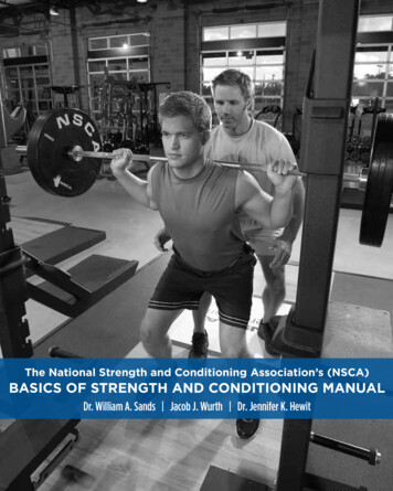 The National Strength And Conditioning Association’s (NSCA .
