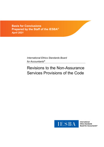 Revisions To The Non-Assurance Services Provisions Of The Code