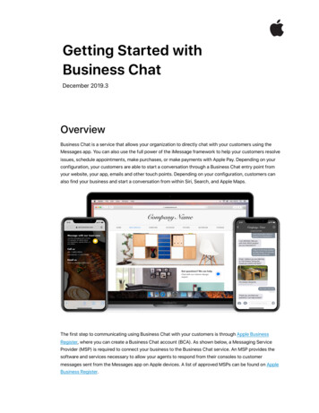 Getting Started With Business Chat - Apple Inc.
