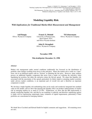 Modeling Liquidity Risk - University Of Pennsylvania