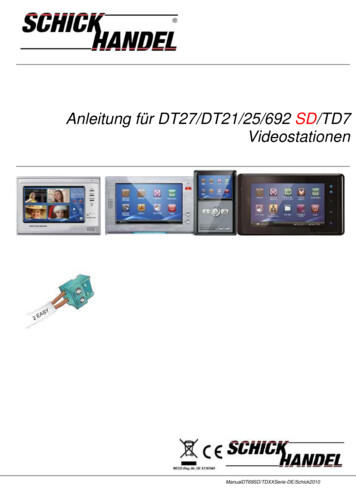Anleitung Für DT27/DT21/25/692 SD/TD7 Videostationen