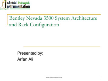 Bentley Nevada 3500 System Architecture And Rack Configuration