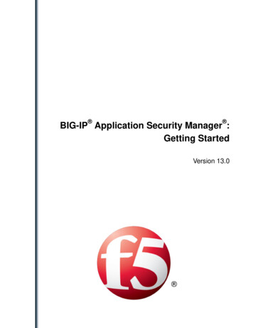 BIG-IP Application Security Manager: Getting Started