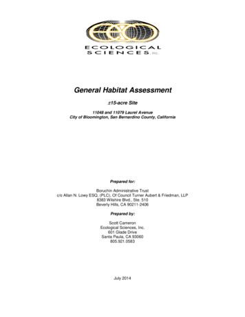 General Habitat Assessment - Sbcounty.gov