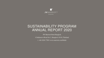 SUSTAINABILITY PROGRAM ANNUAL REPORT 2020 - Marriott